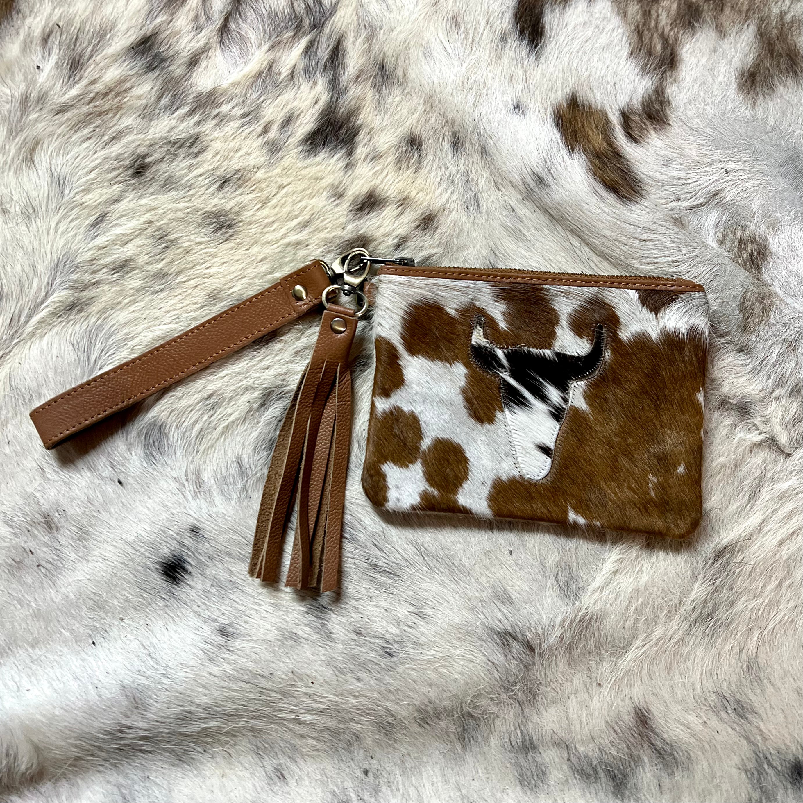 Cowhide Wristlet Clutch Purse RM Tack Apparel