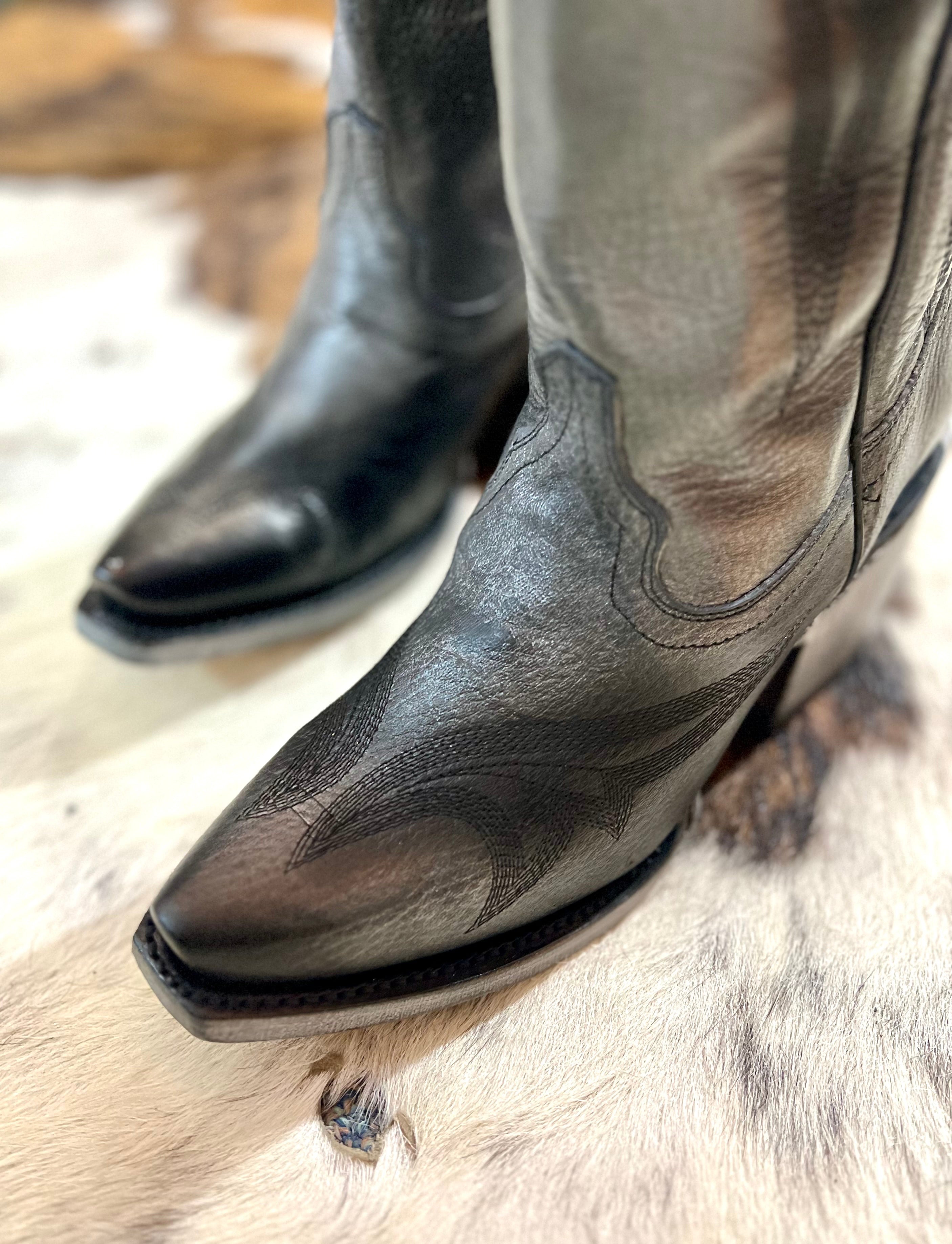 Tanner Mark Tall Silver Cowgirl Boots