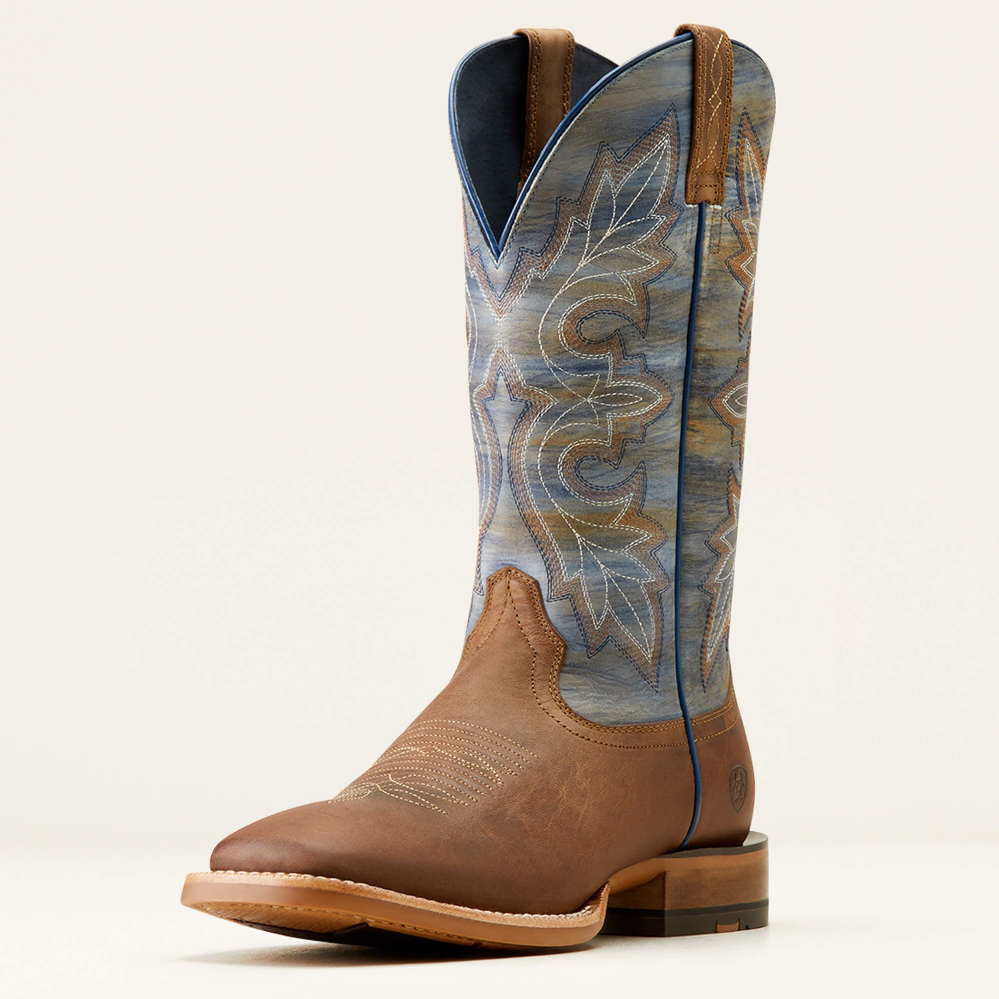 Ariat Standout Cowboy Boot in Loco Brown Cloud Blue