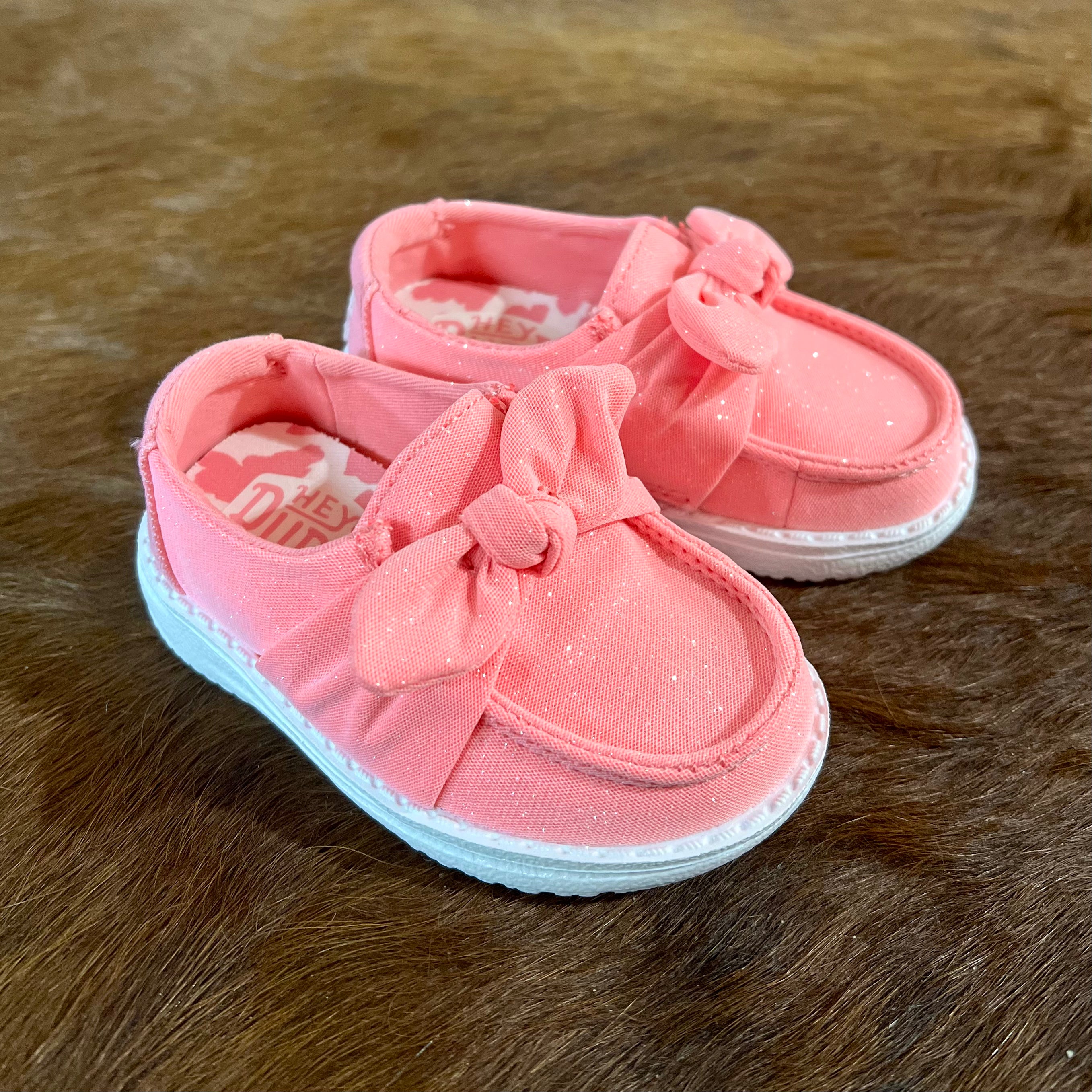 Hey Dude Wendy Toddler Bow T Stardust Pink Glitter