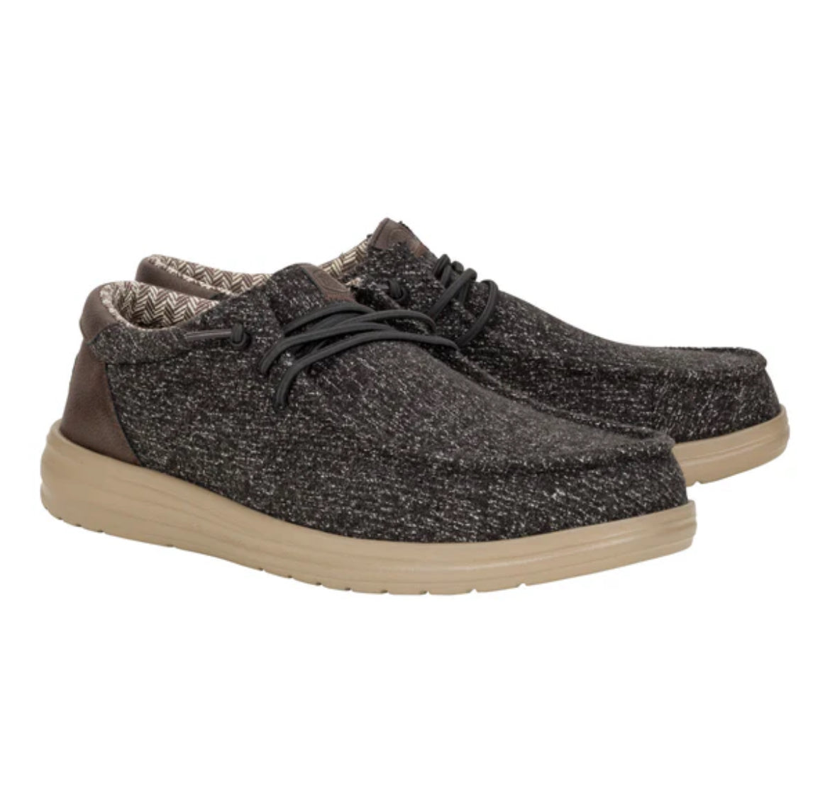 Hey Dude Paul Knit in Black/Charcoal