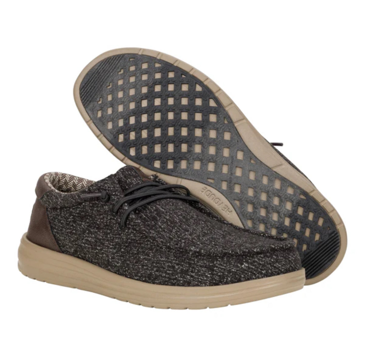 Hey Dude Paul Knit in Black/Charcoal