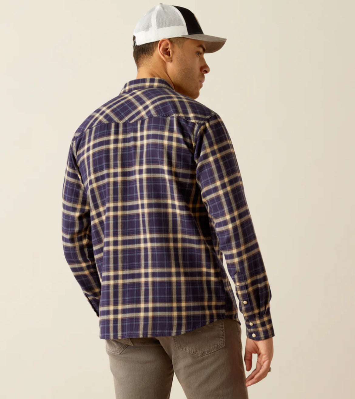 Men's Ariat Retro Hayes Snap Front Shirt in Dark Denim