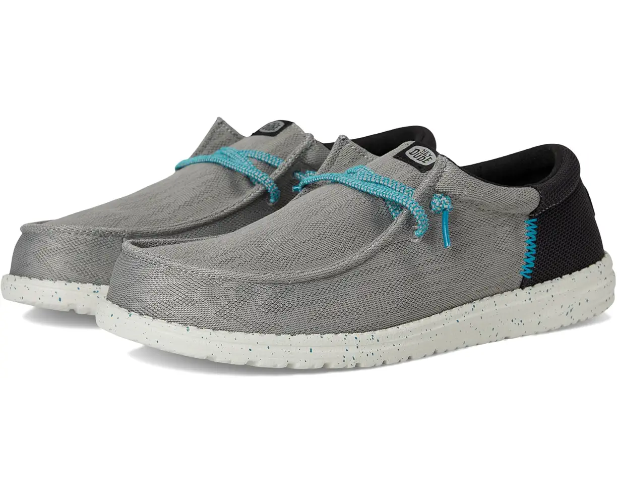 Hey Dude Men's Wally Funk Zigzag Mesh Moon Grey/Black
