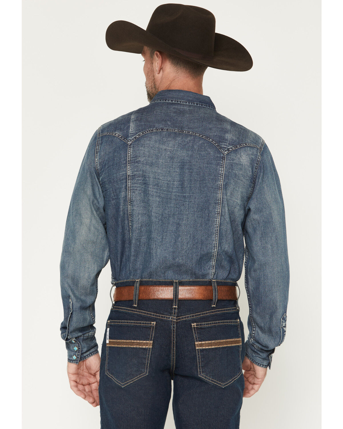 KIMES RANCH MEN'S MEMPHIS DENIM LONG SLEEVE SNAP WESTERN SHIRT