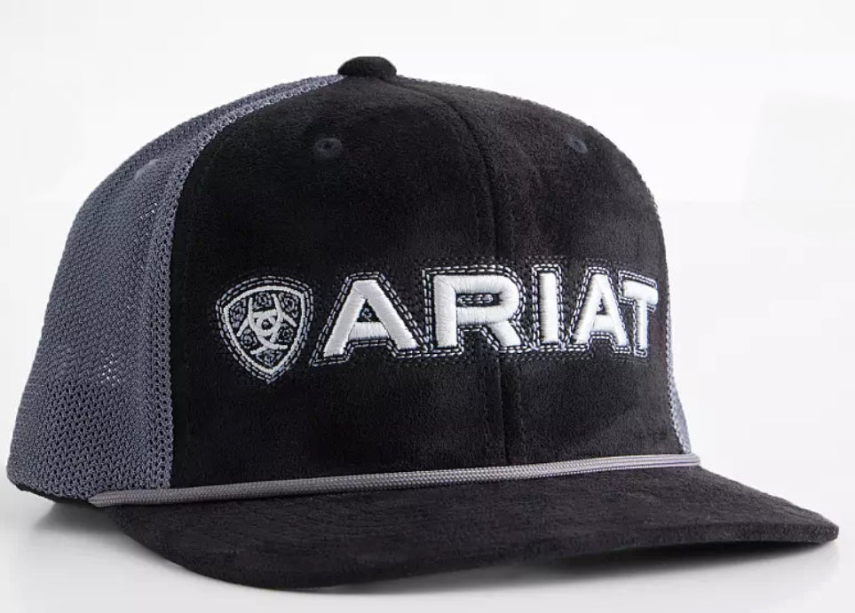 Ariat Black Faux Suede 110 Flexfit Trucker hat