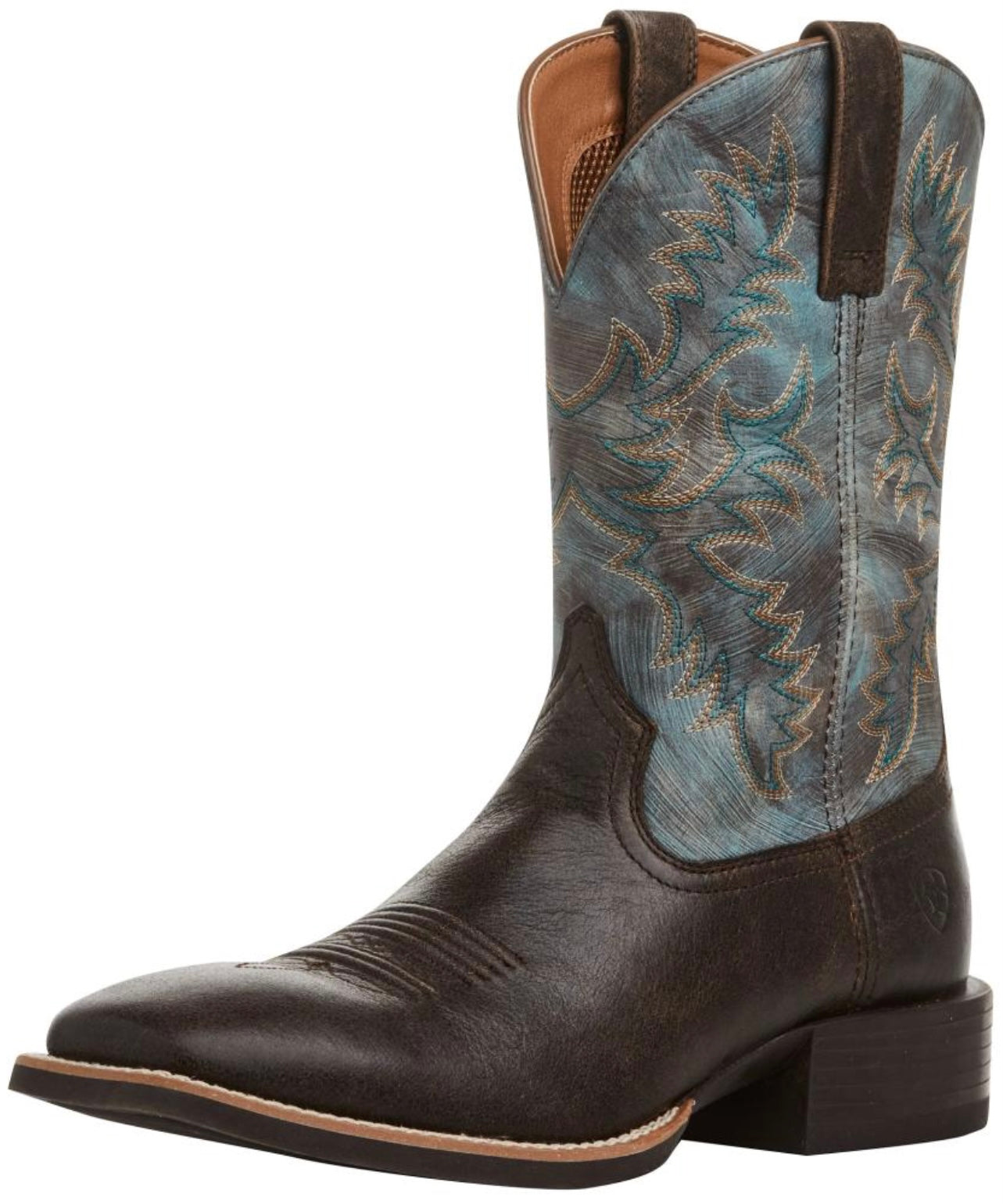 Ariat Men's Sport Latigo Chocolate Brown 11in Stone Blue Top