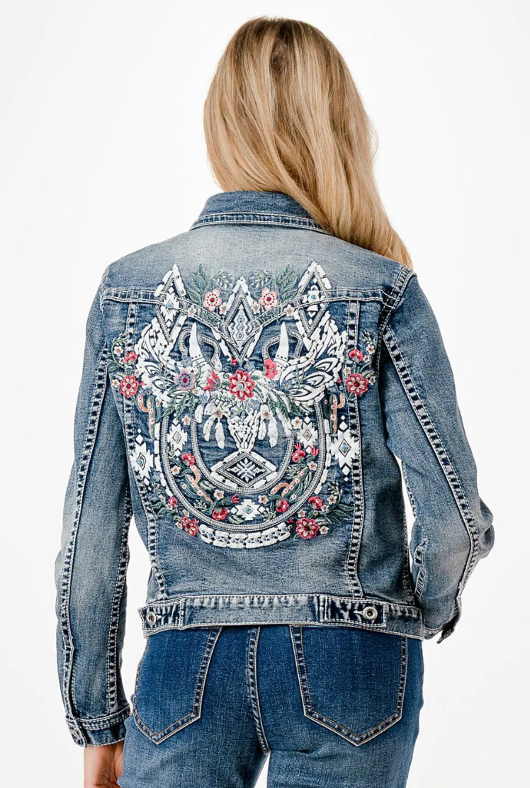 Women’s Grace in LA Floral LonghornEmbroidered Jacket