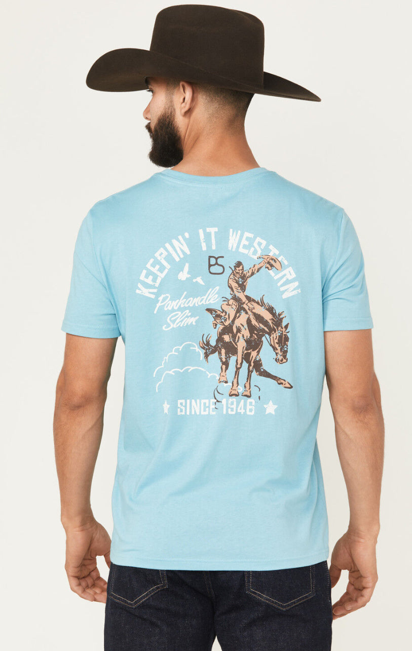 Men’s Panhandle Slim Blue Keep It Western Tee