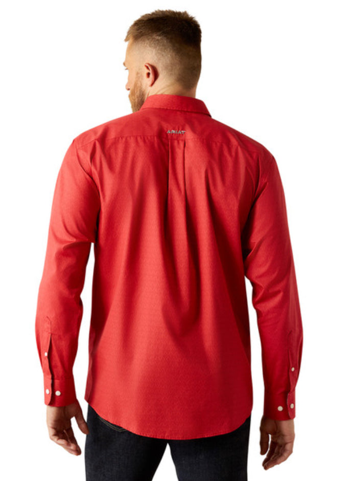 Men’s Ariat Red Dangelo Long Sleeve Button up