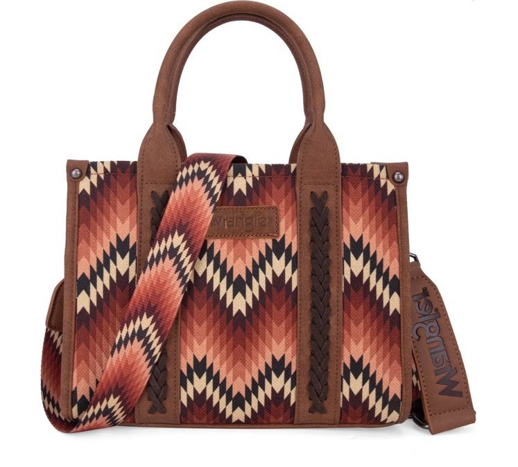 Wrangler Southwestern Pattern Dual Sided Print Tote/Crossbody