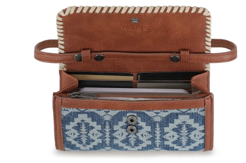 Wrangler Southwestern Print Wallet/Wristlet/Shoulder Bag