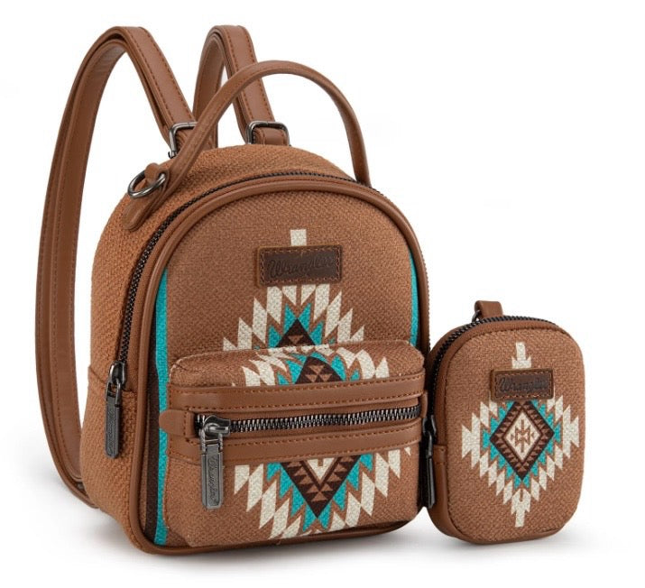 Wrangler Southwestern Knitted Mini Backpack With Coin Pouch