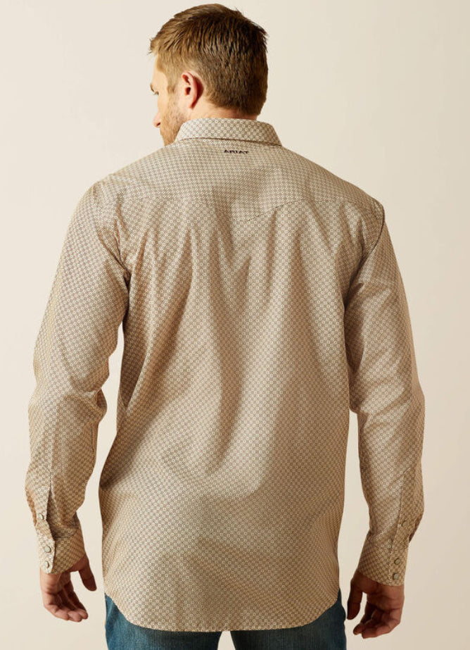 Men’s Ariat Eddie Tan Geo Print Snap Shirt