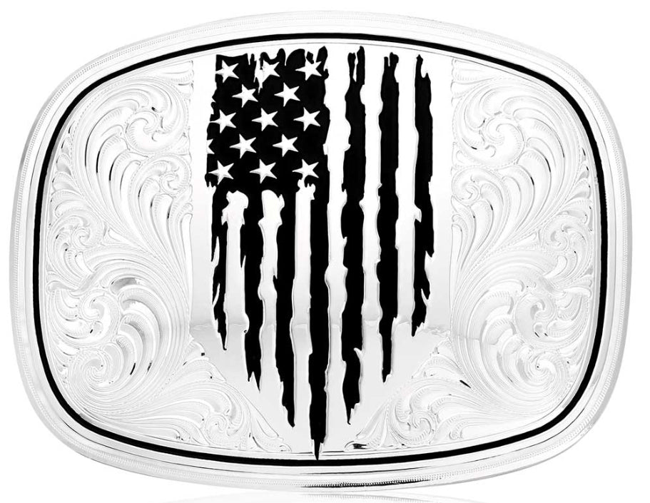 Montana Silversmith American Made Silver Flag Buckle