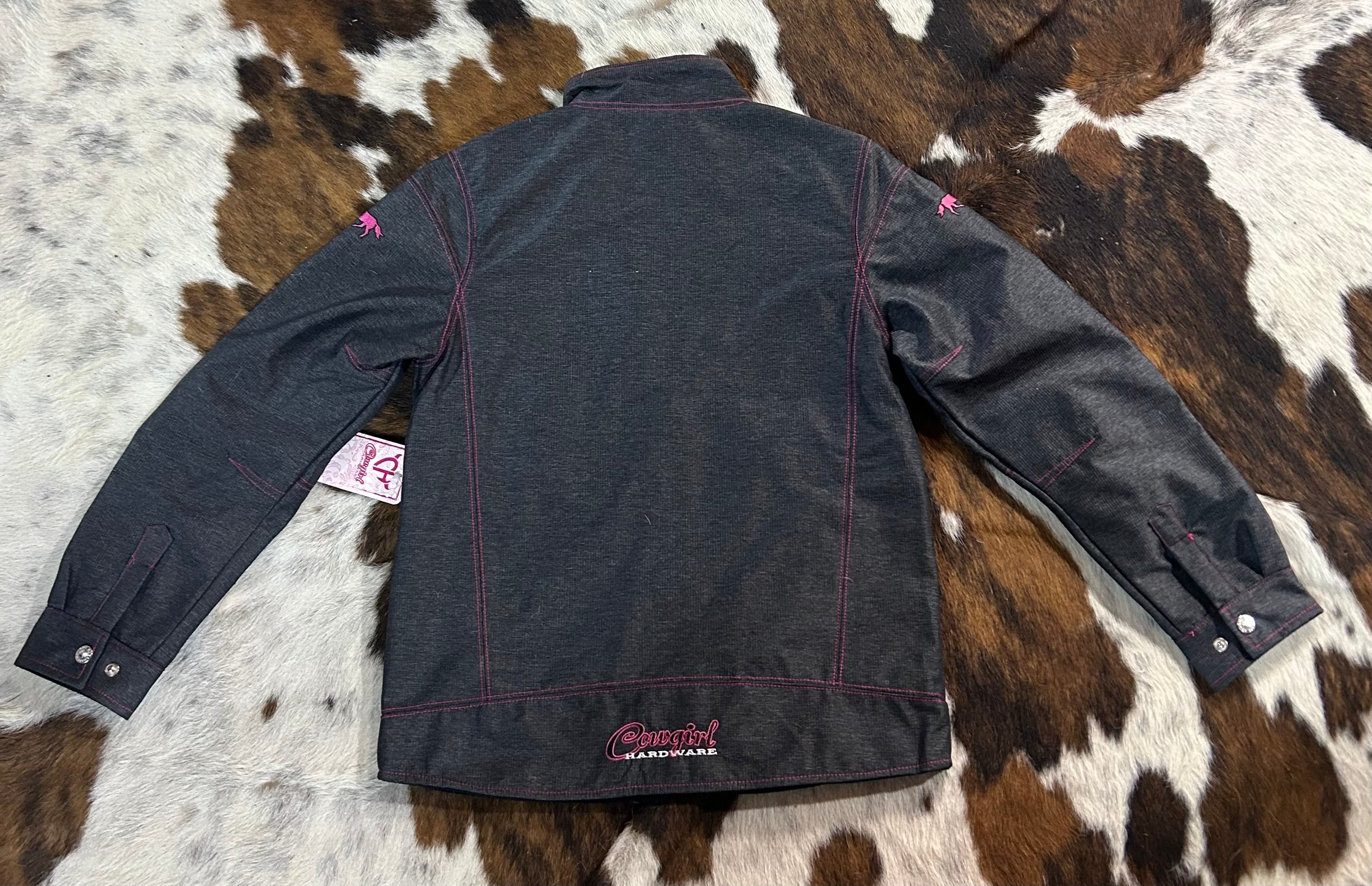 Cowgirl Hardware Girls Black and Pink Shell Jacket
