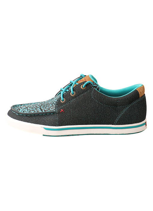 Twisted X Women's Teal Scroll Kick's