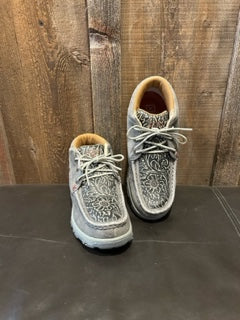 RM Tack Exclusive Twisted X Tooled Grey & Grey Bomber Chukka Driving Mocs
