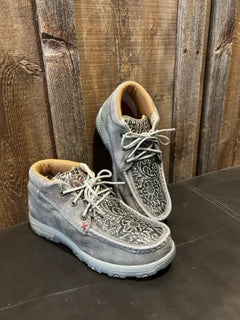 RM Tack Exclusive Twisted X Tooled Grey & Grey Bomber Chukka Driving Mocs