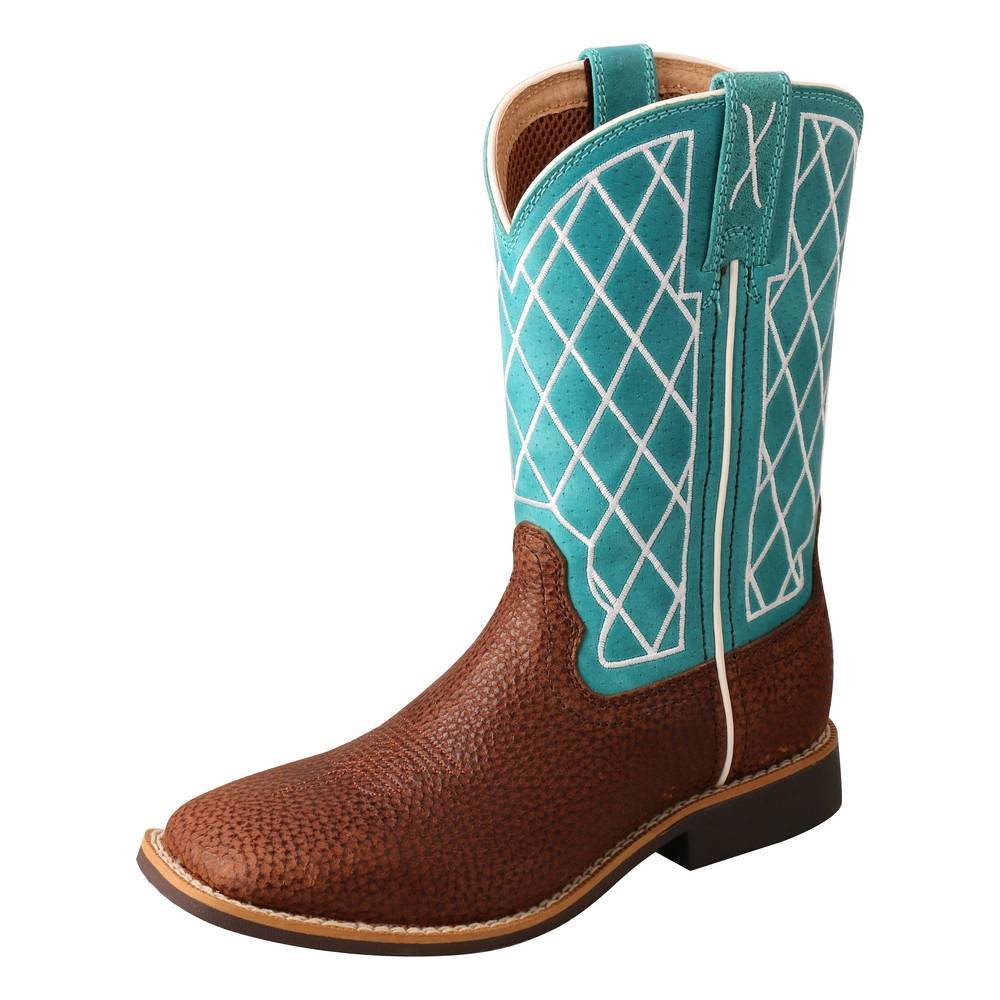 Twisted X Kid's Top Hand Boot and Distressed Saddle and Teal