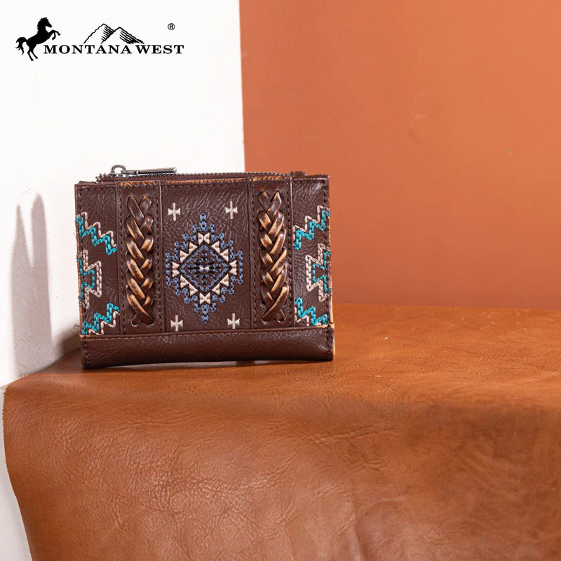 Montana West Embrd Sm Aztec Wallet