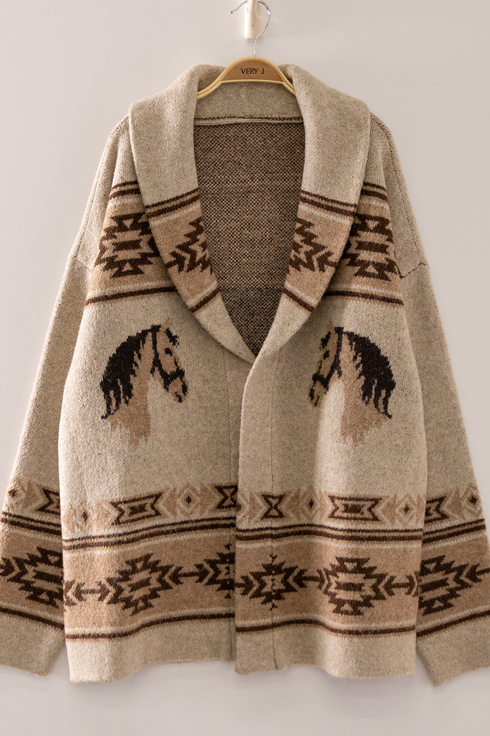 W Knit Aztec Sweater w/ Horses