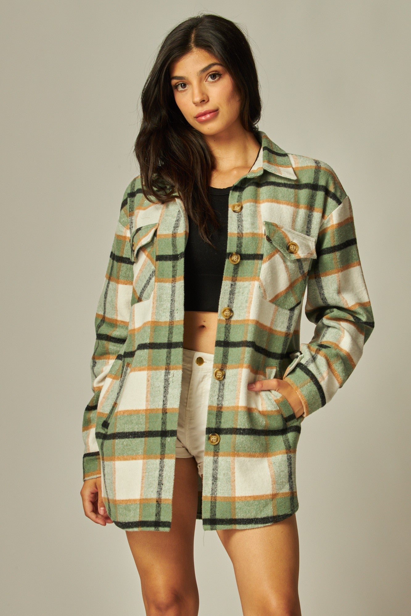 W Flannel Shacket