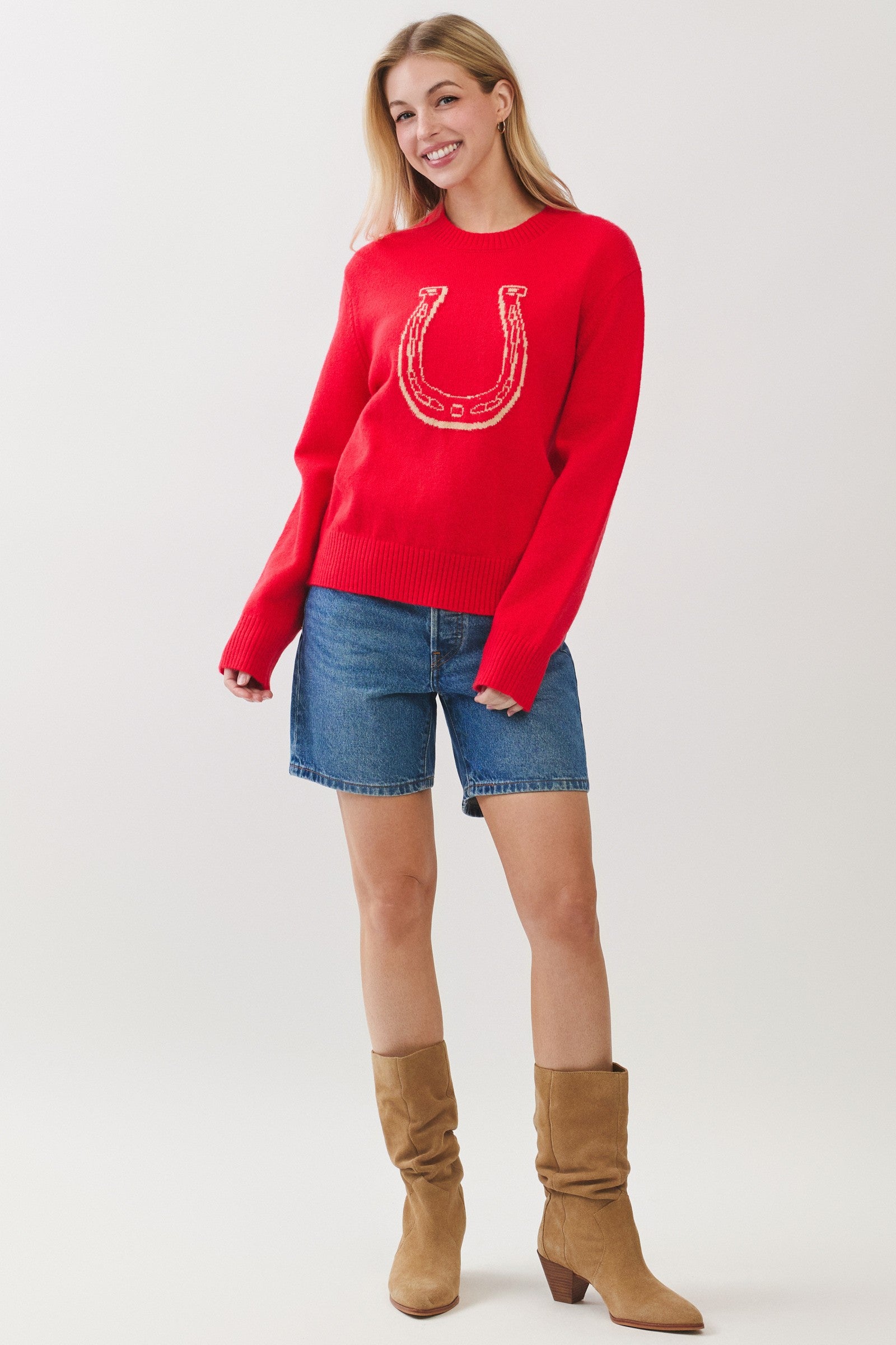 W Horseshoe Graphic Knit Sweater