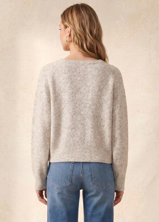 W Crew Neck Button up Cardigan Sweater