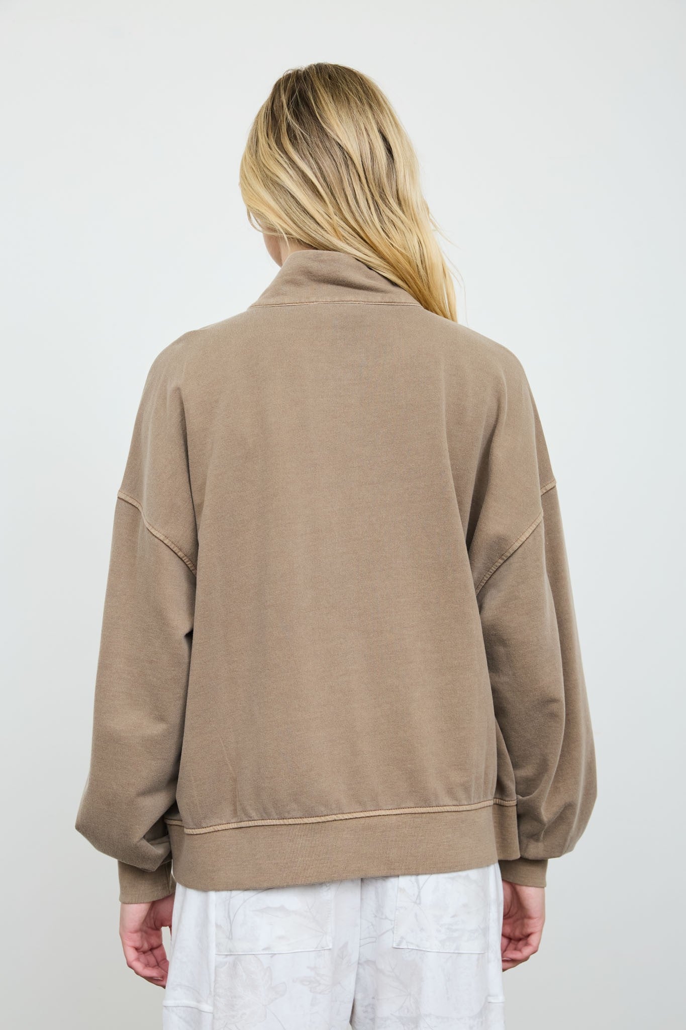 W Mock Neck Henley Long Sleeve Knit Top
