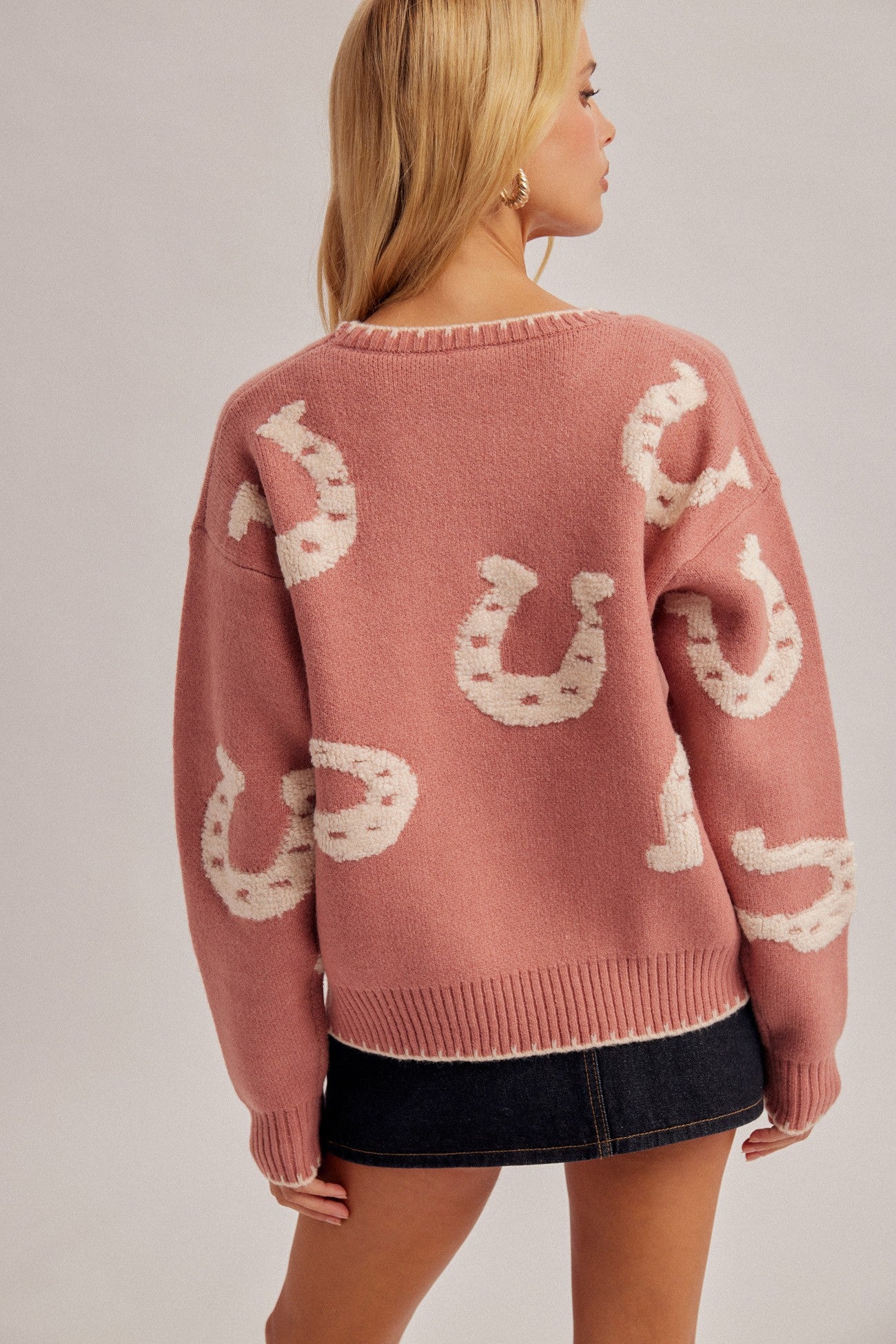 W Horse Shoes Jacquard Sweater