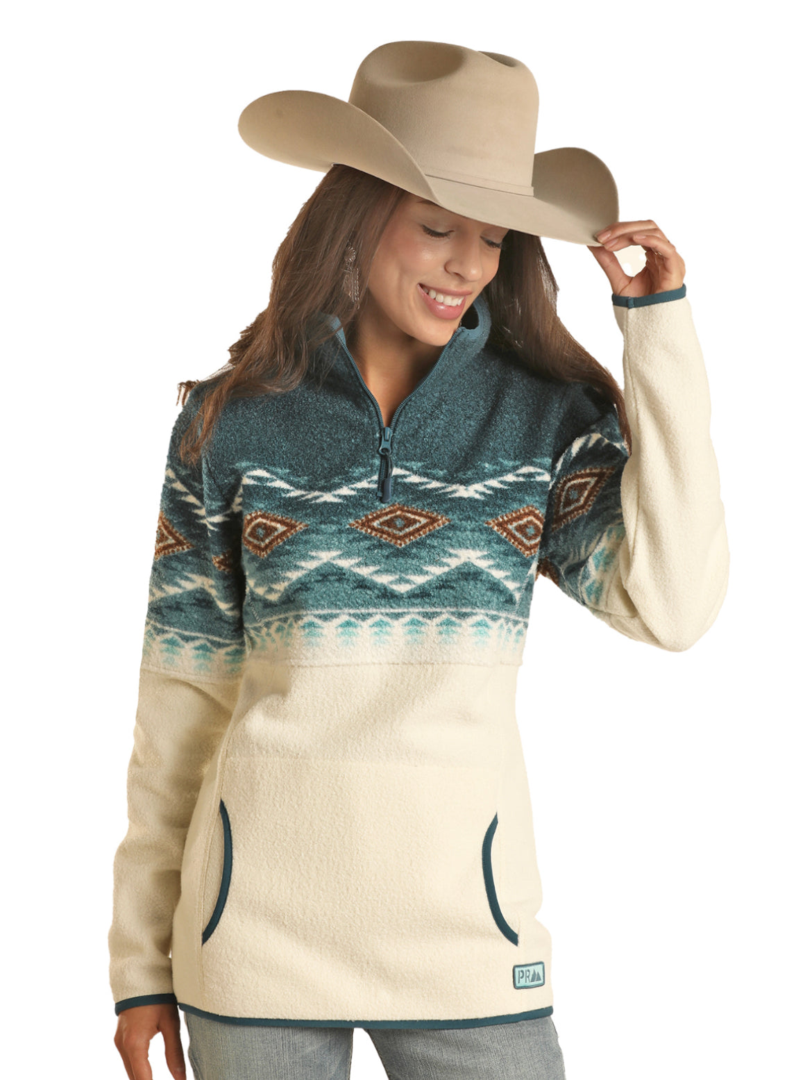 Powder River Outfitters Aztec Border 1/4 Zip Pullover