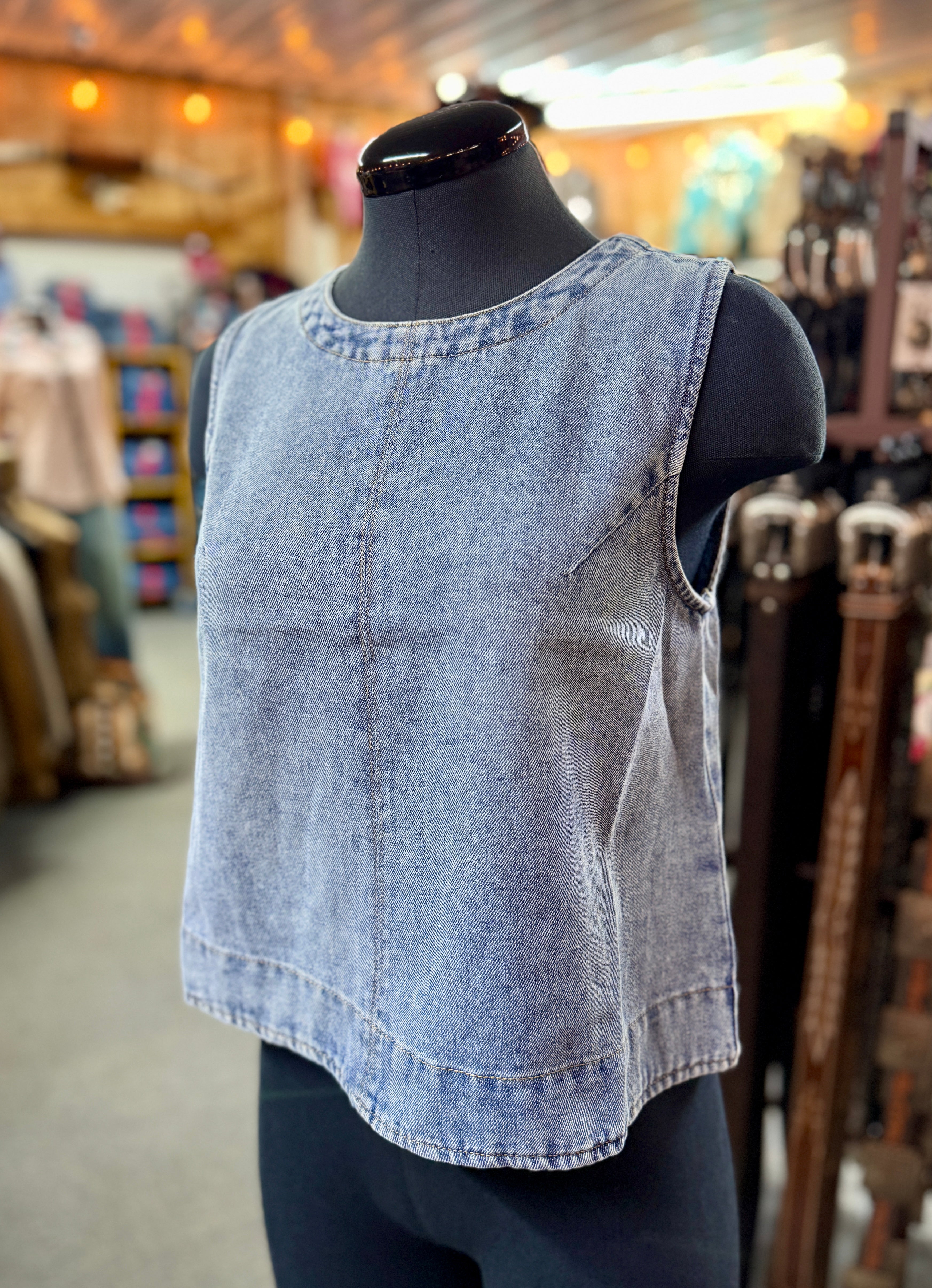 Women's Denim Button Top