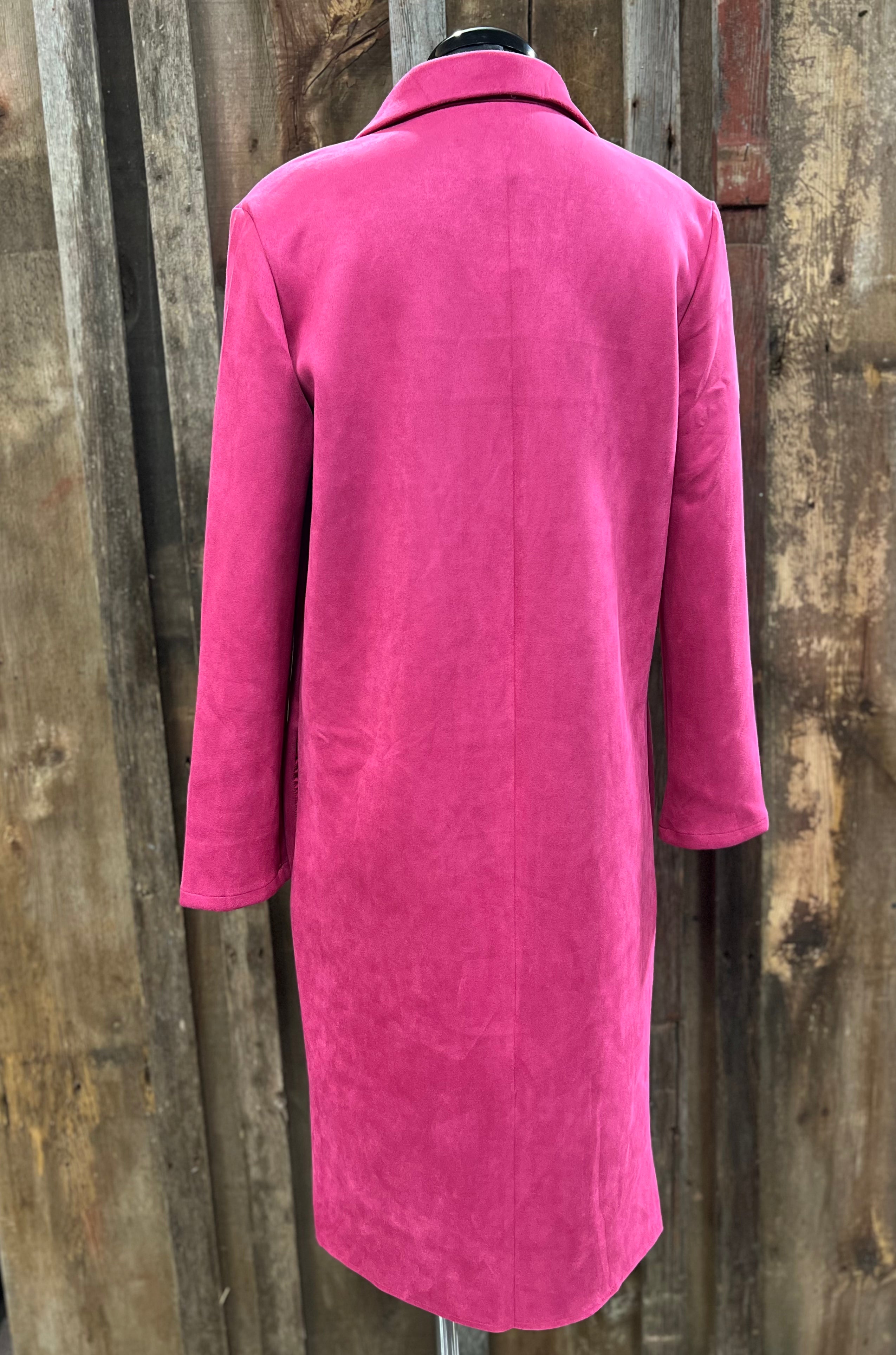 Pink Suede Long Coat