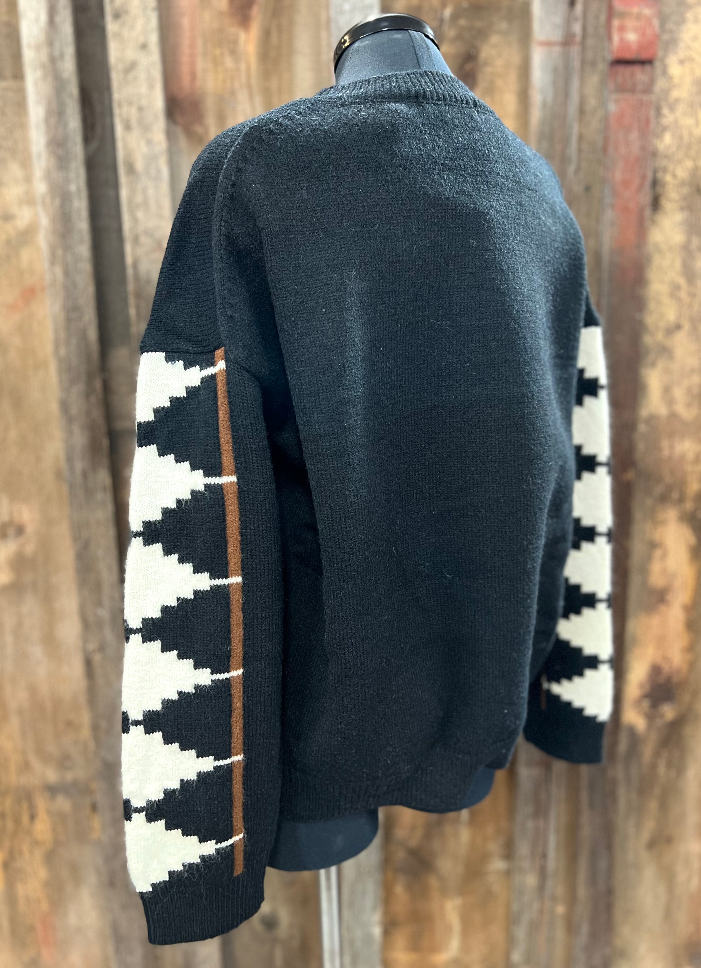 Black Knit with Detailed Sleeves