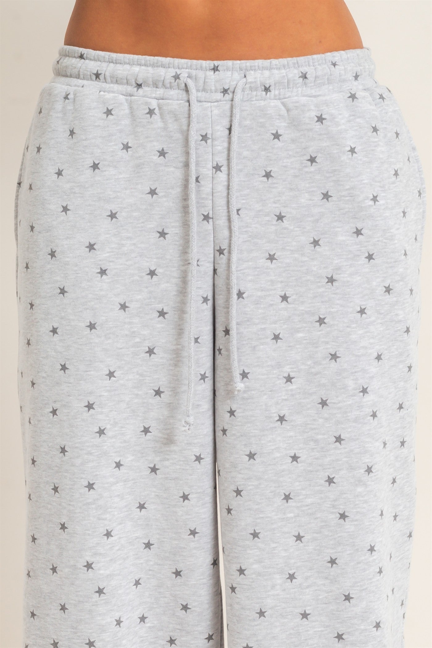 W Star Print Elastic Waist Jogger Pants