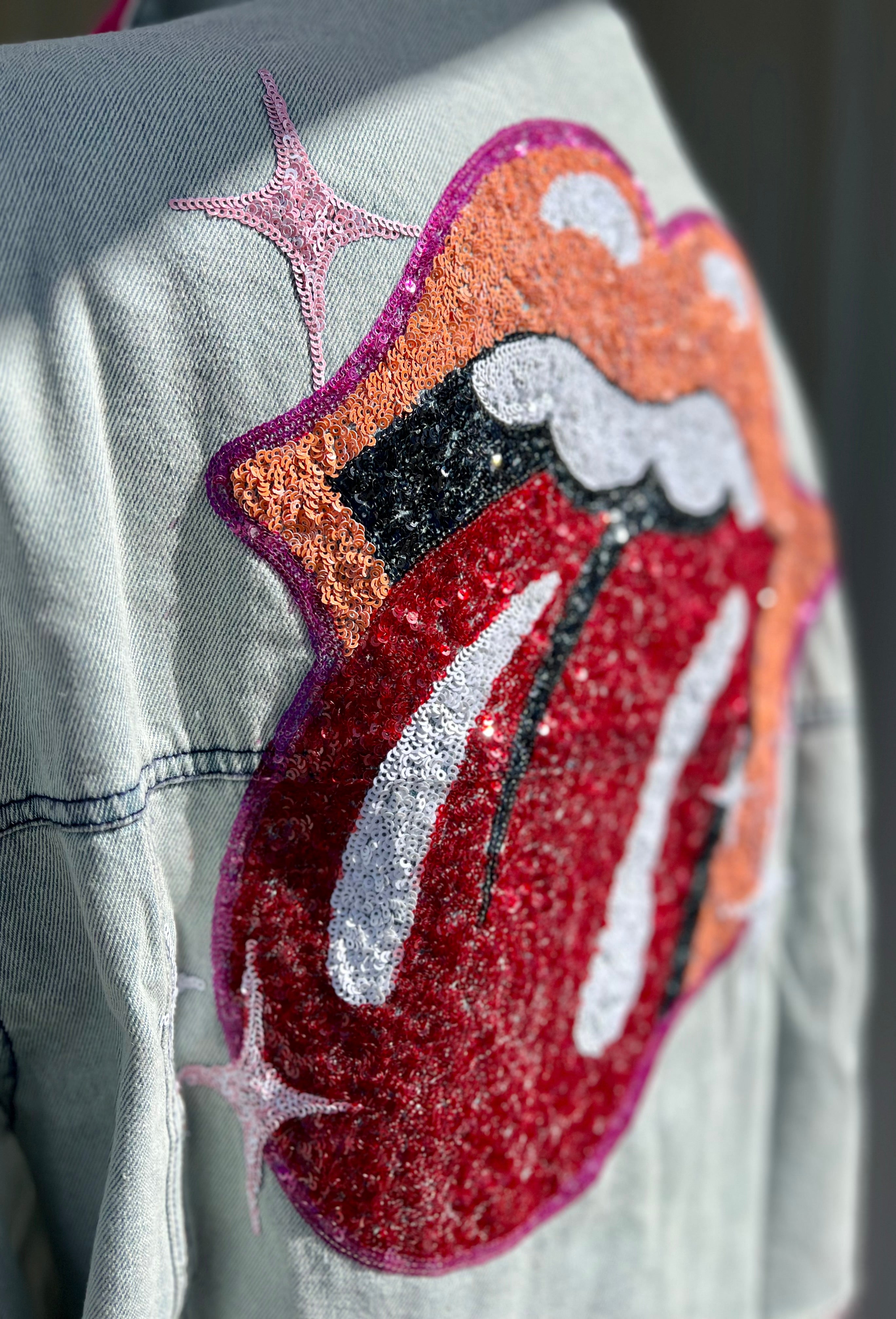 Rolling Stones Sequin Denim Jacket