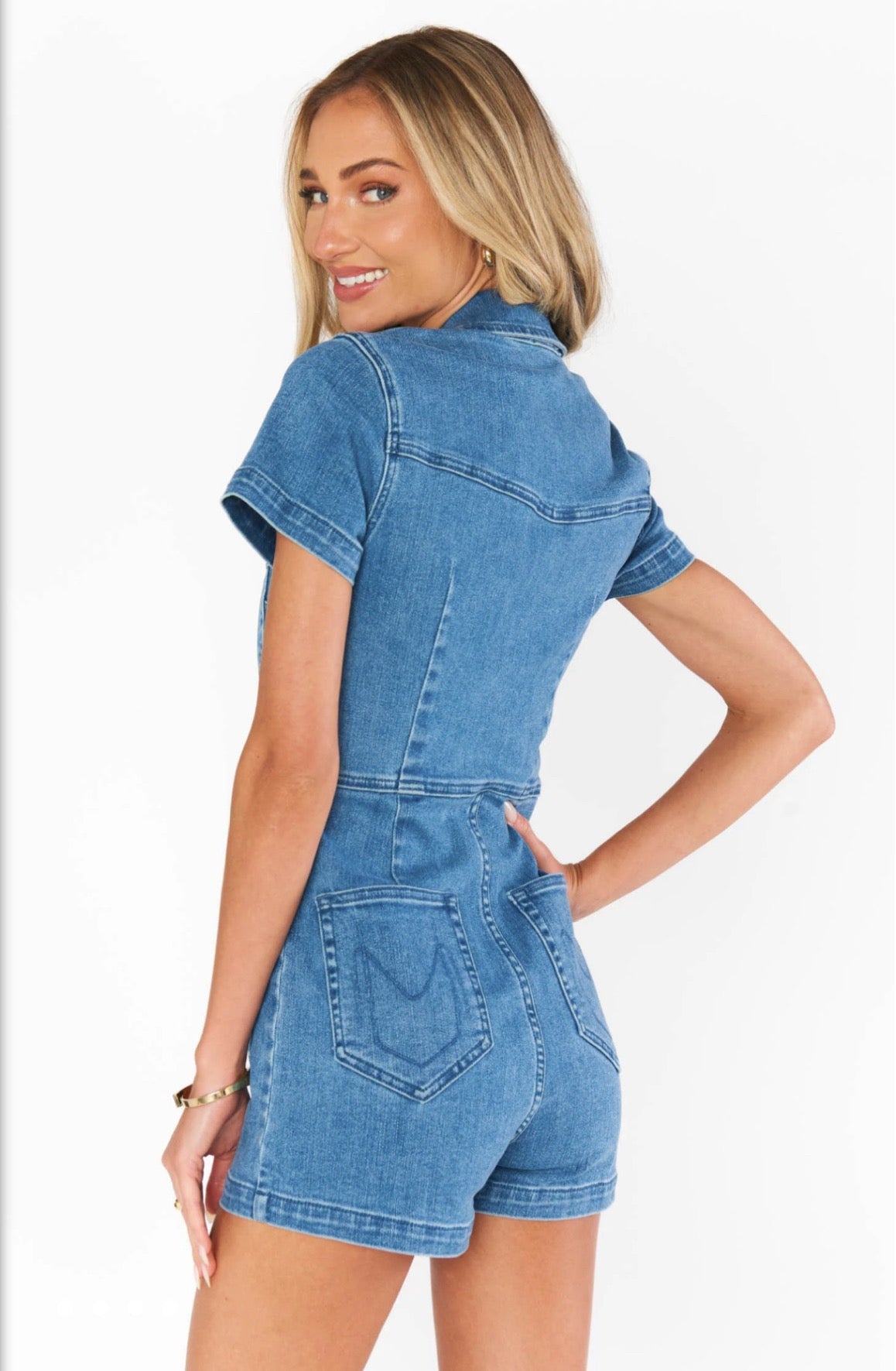 Show Me Your Mumu Ranch Romper in French Blue