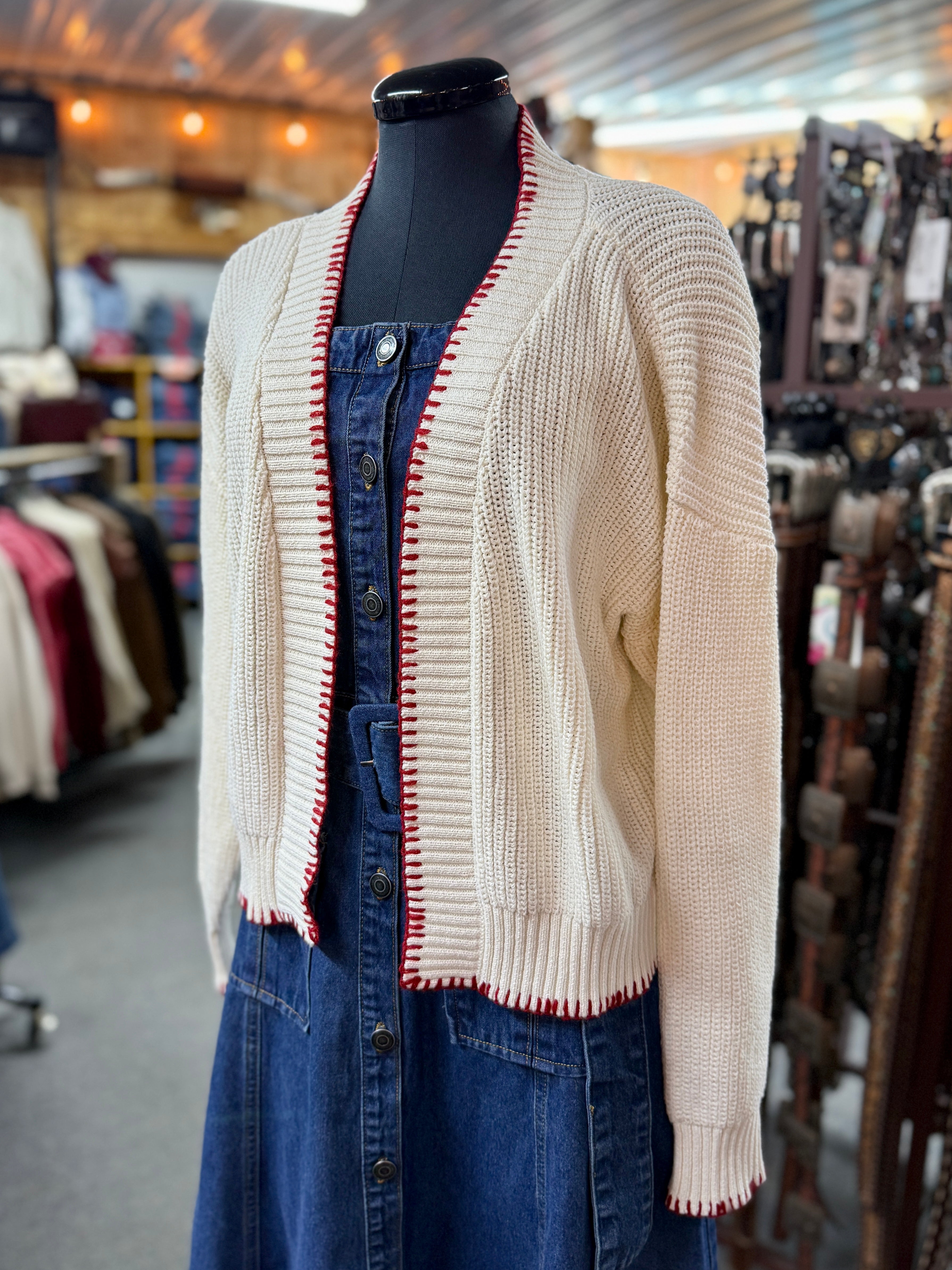 Ivory USA Flag Cardigan