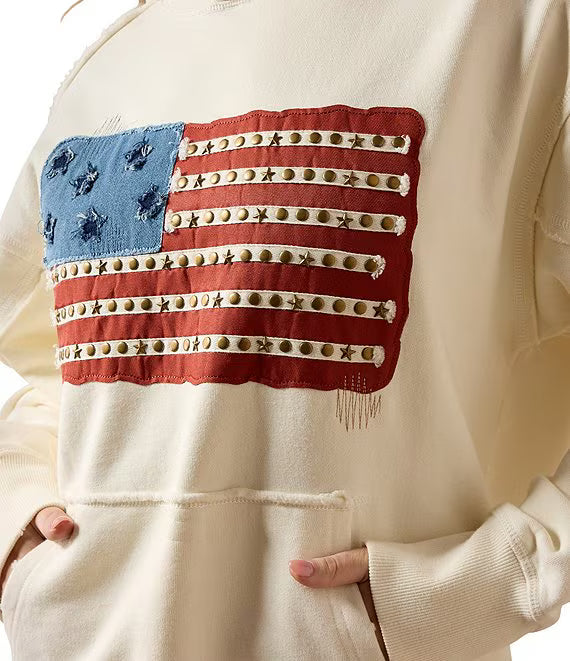 W Ariat Americana Hoodie- White