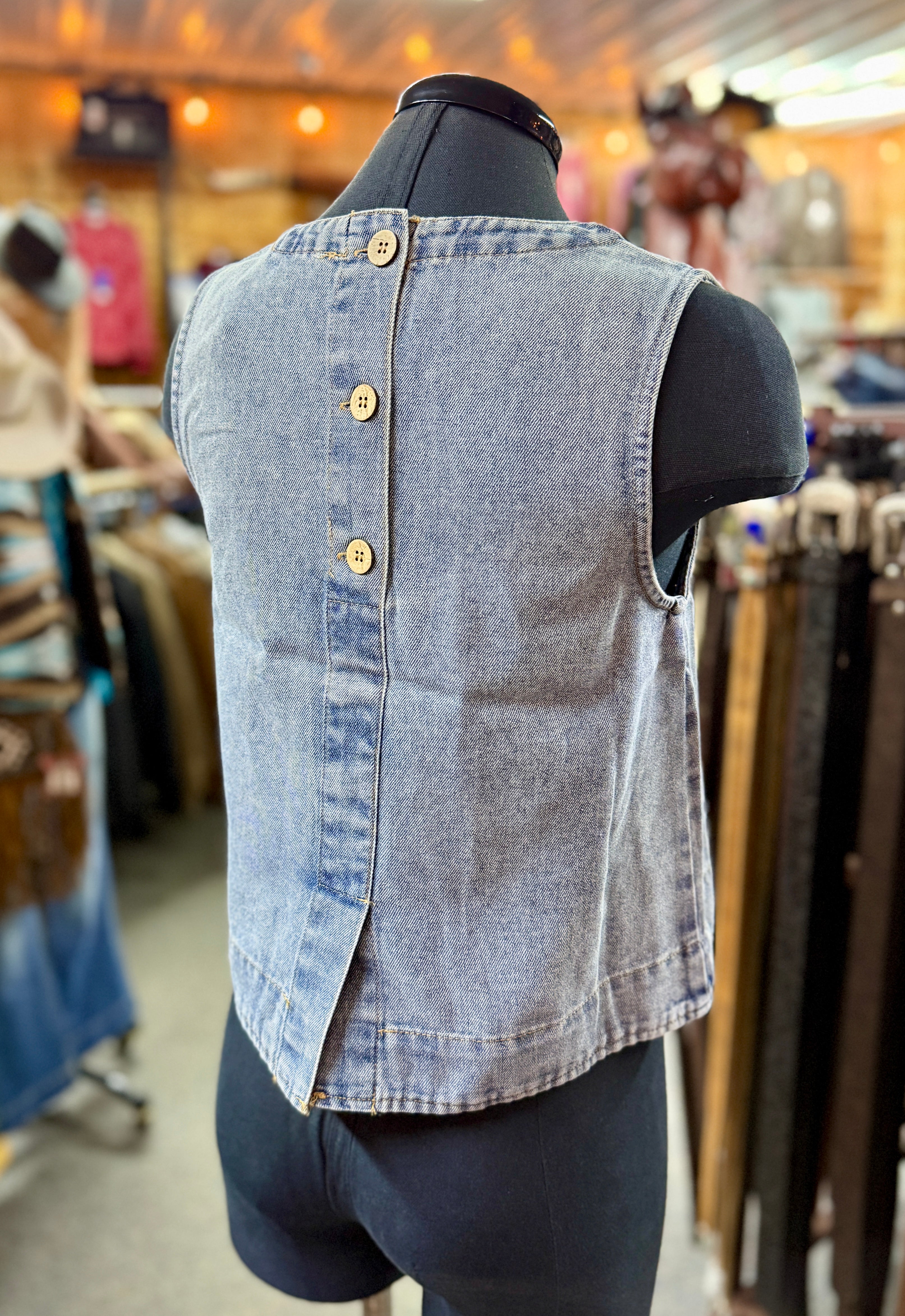 Women's Denim Button Top