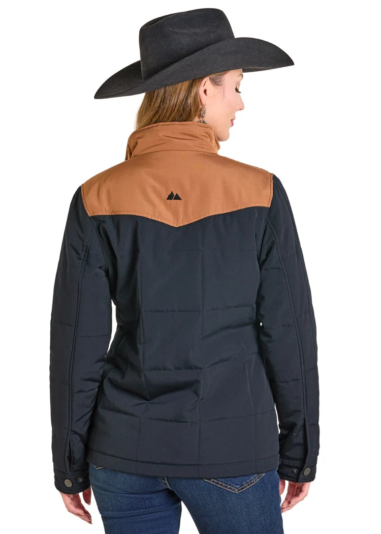 W Panhandle Slim TWO TONE PUFFER JACKET-Black