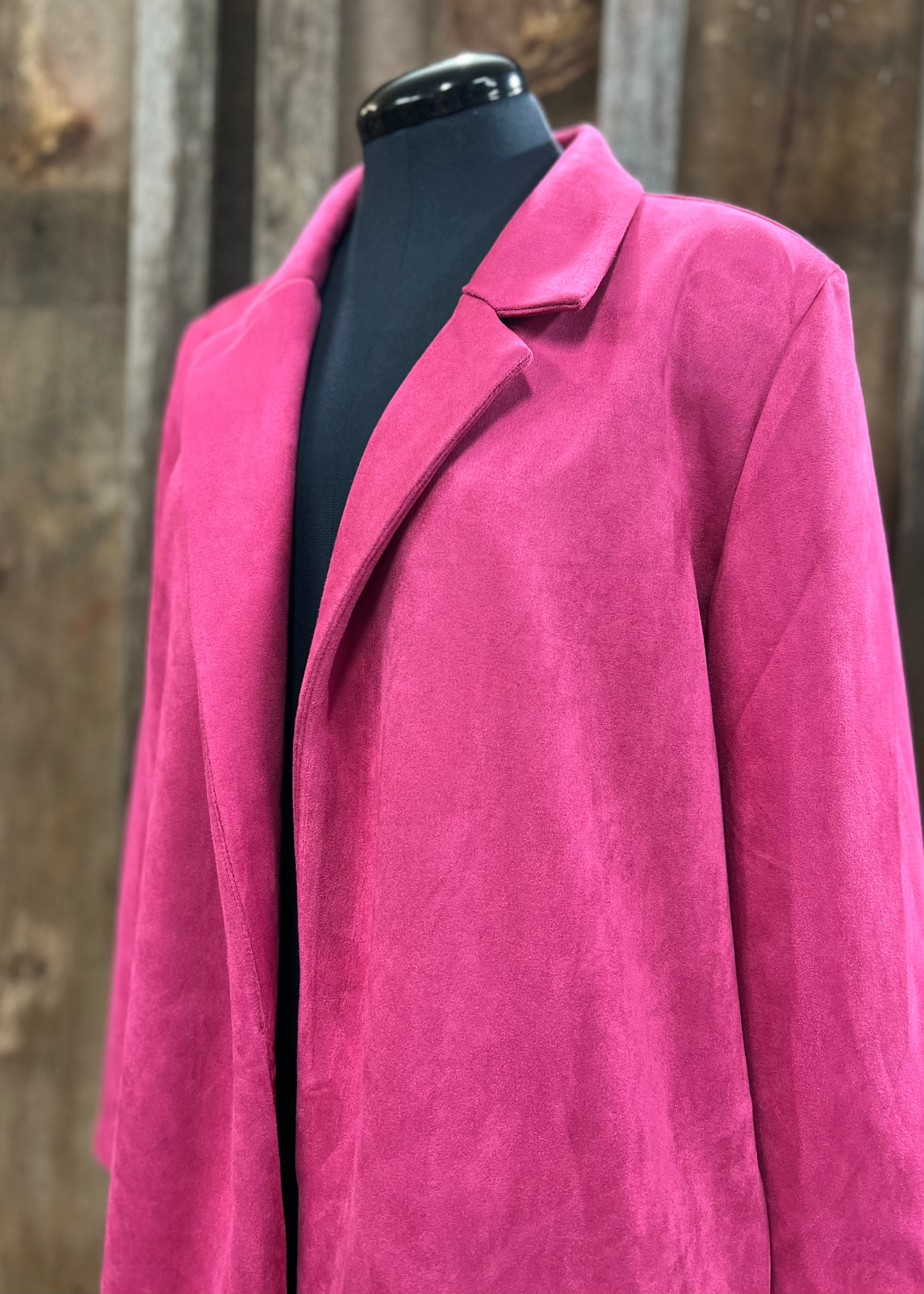 Pink Suede Long Coat