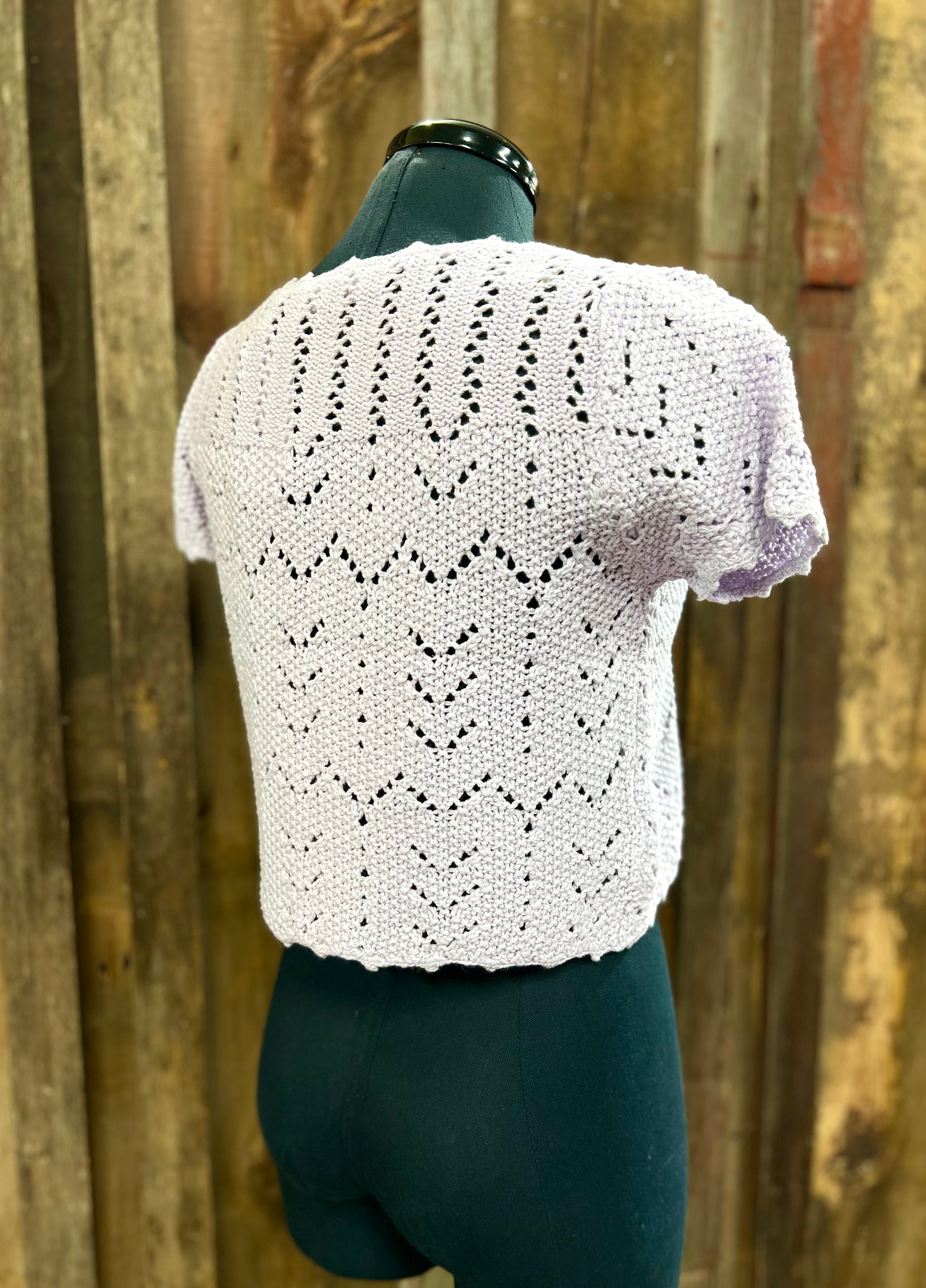 Lavender Crochet Cardigan Top