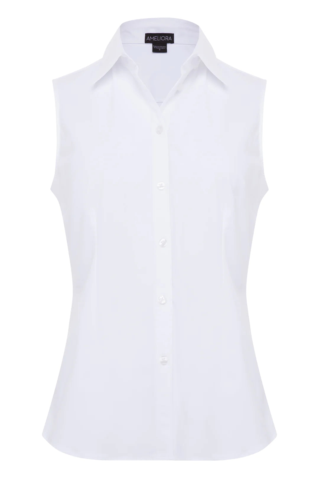 THE ANNIE SLEEVELESS BUTTON UP Shirt In White