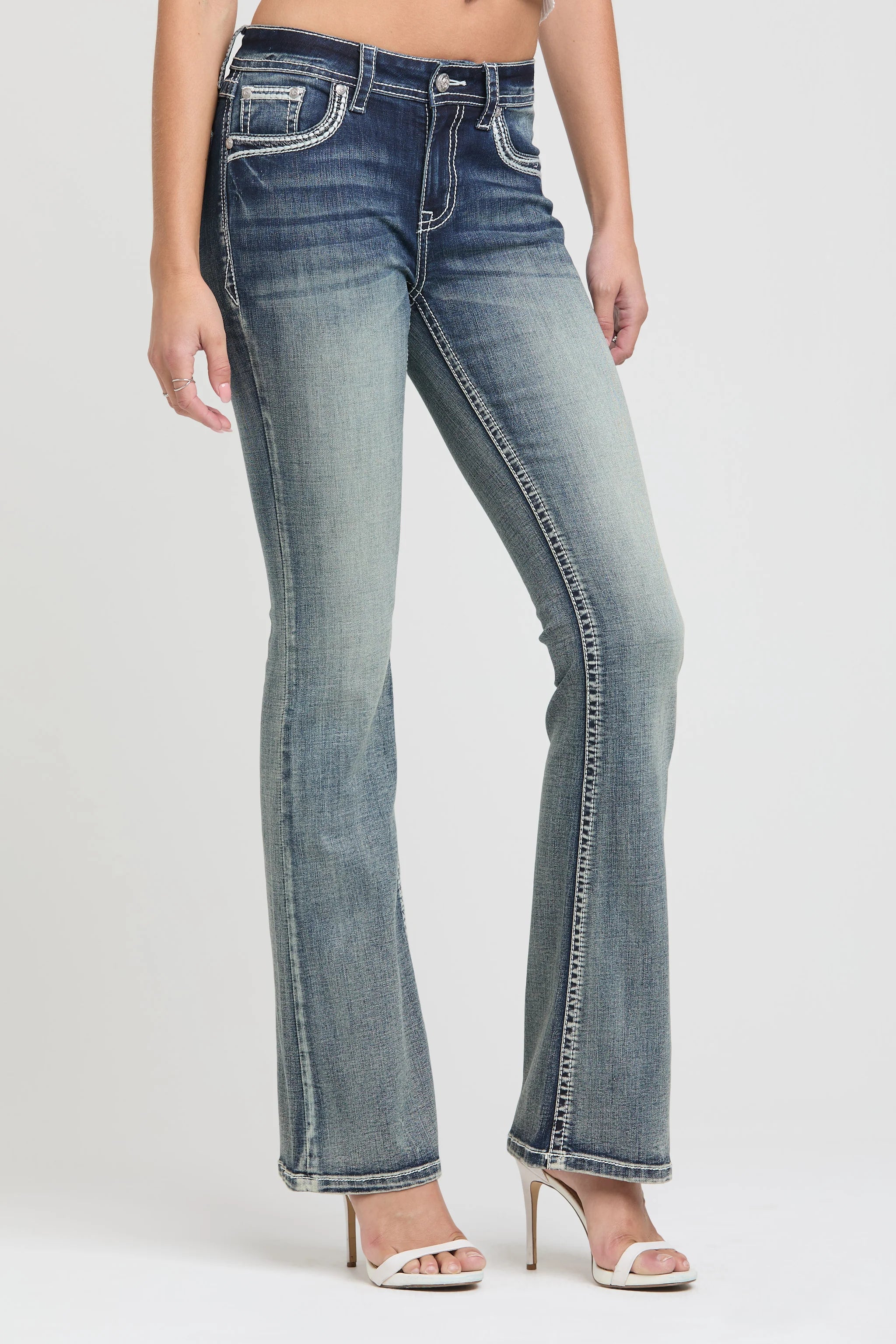 EZ Dark Wash Stitch Pocket Jean 34"INSEAM