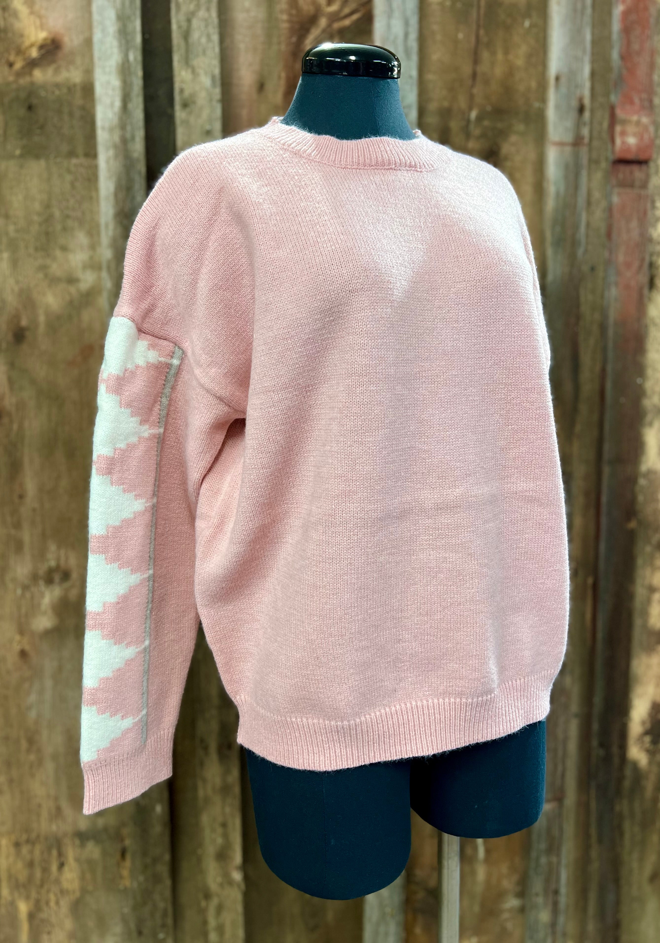Pink Knit with Detailed Sleeves