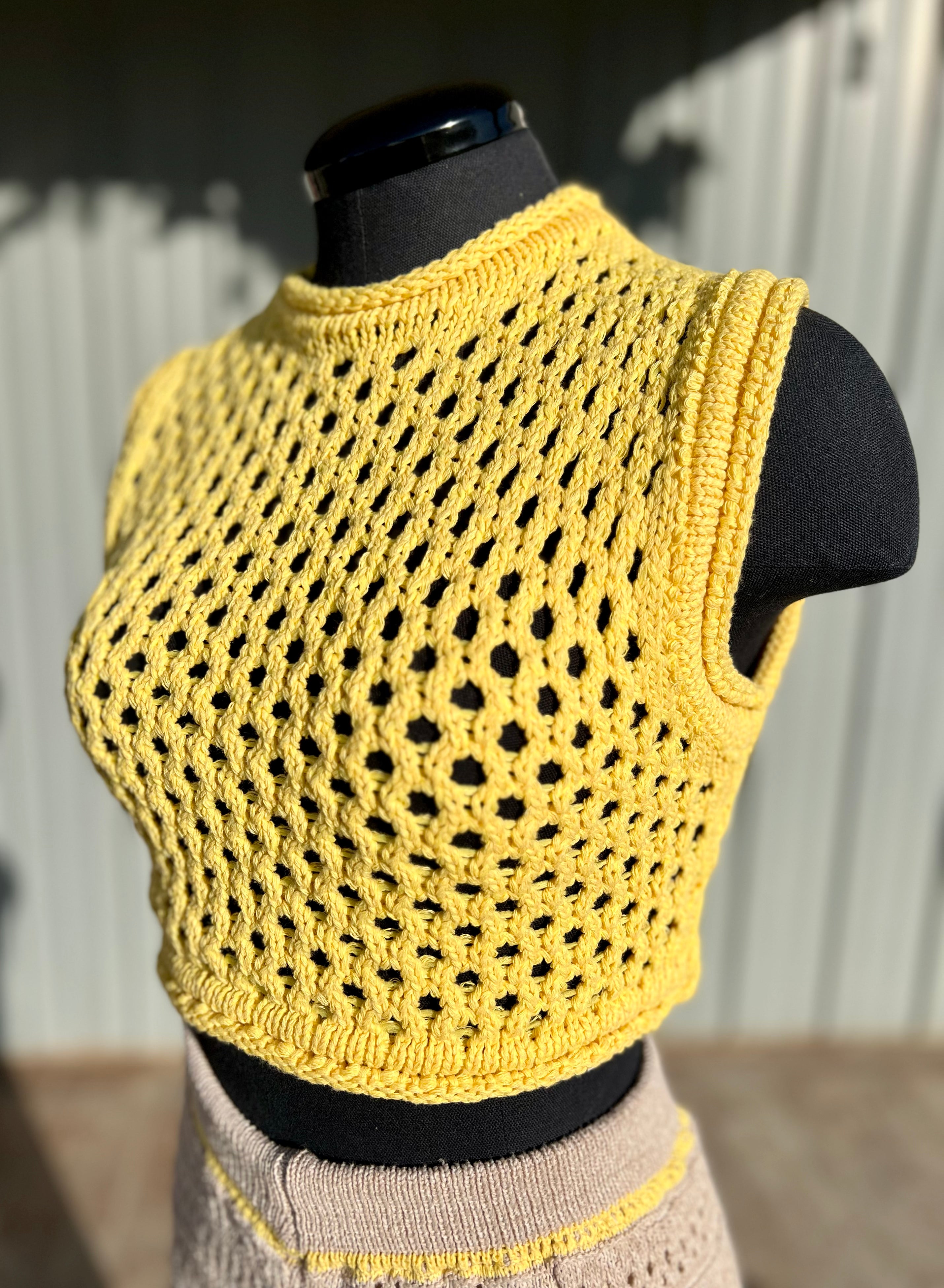 Yellow & Tan Crochet Lounge Set