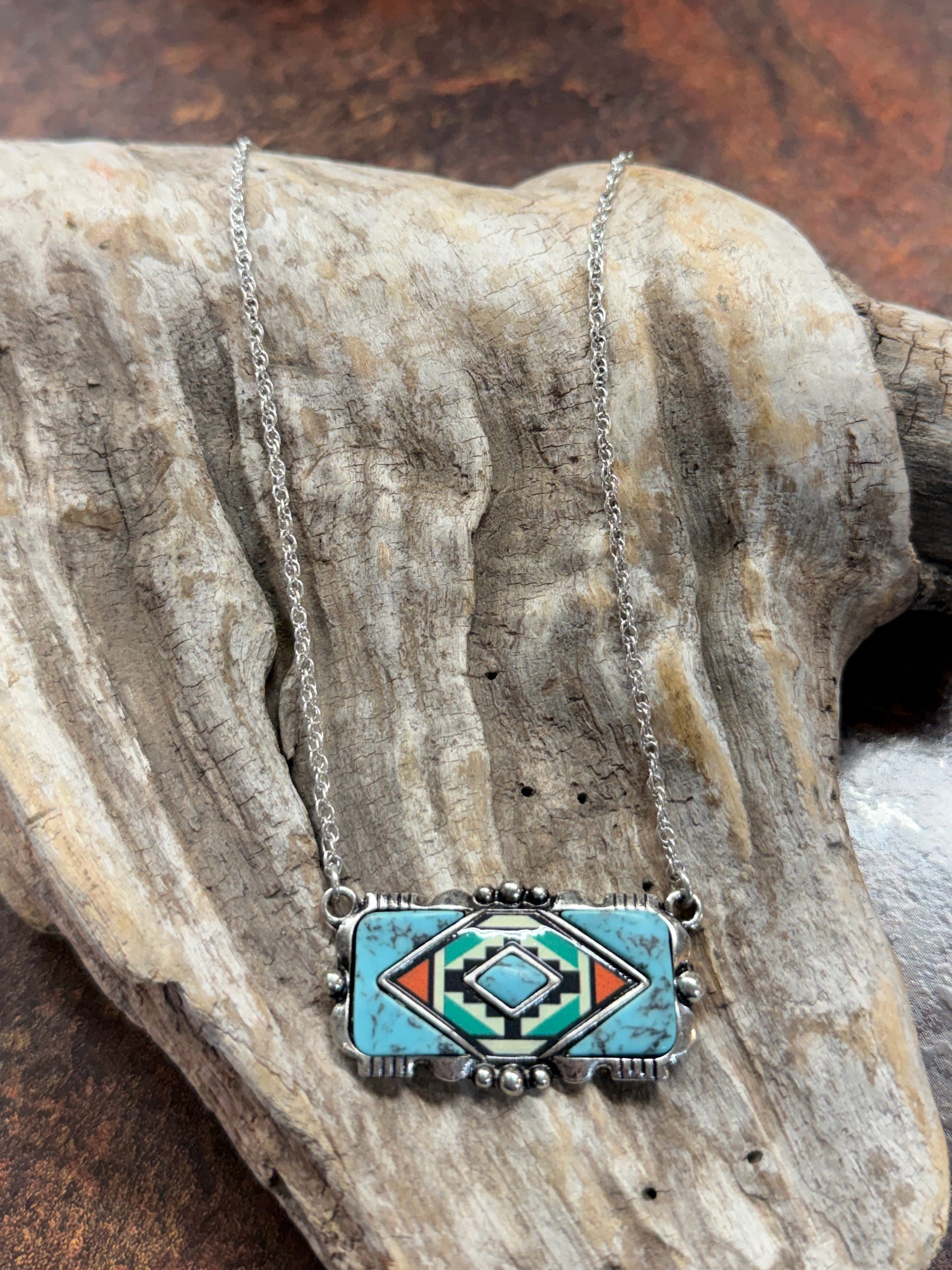 Turq Pendant on Chain Necklace - RM Tack & Apparel