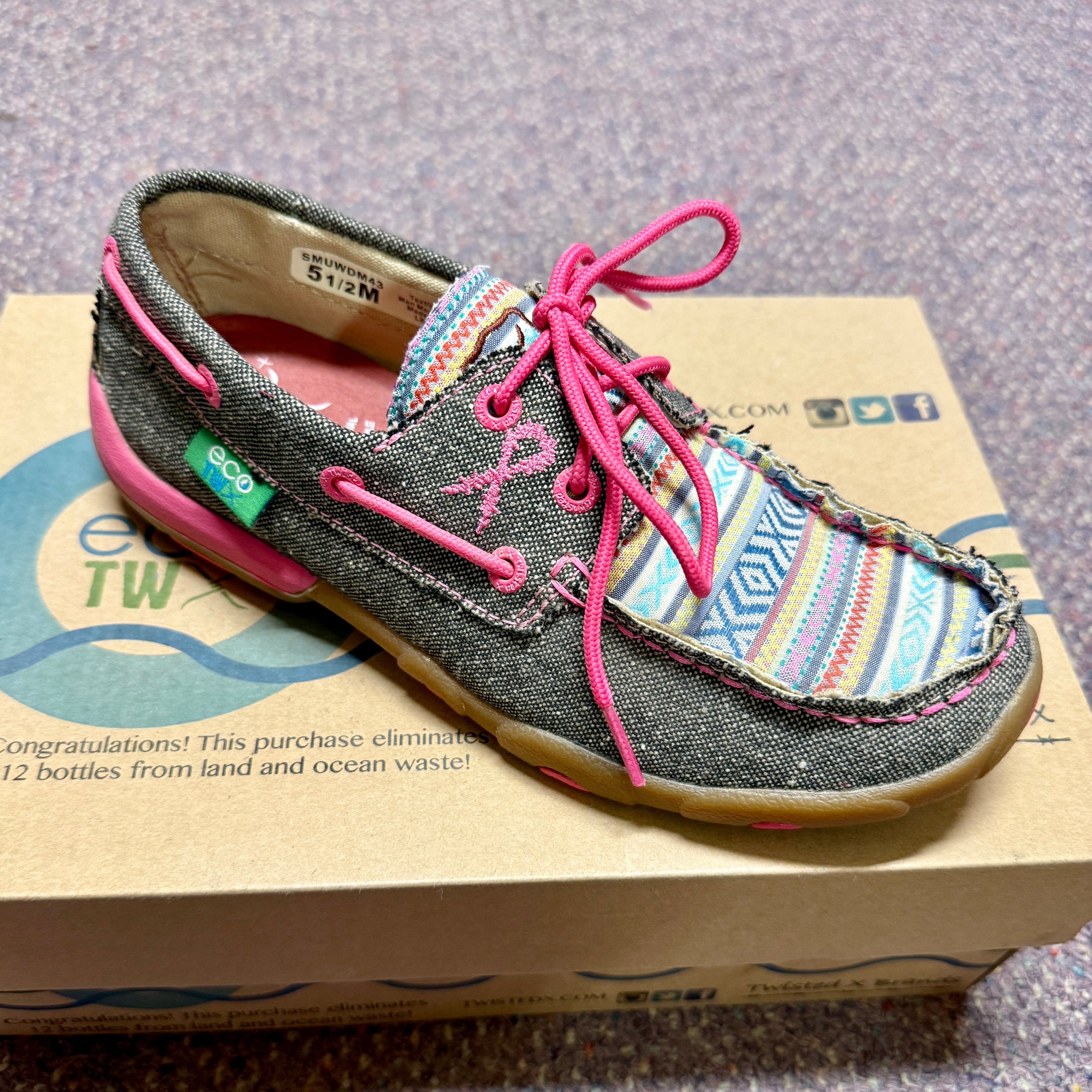 RM Tack Exclusive Women's Eco/Pink Breast Cancer Loafer Shoes - RM Tack & Apparel
